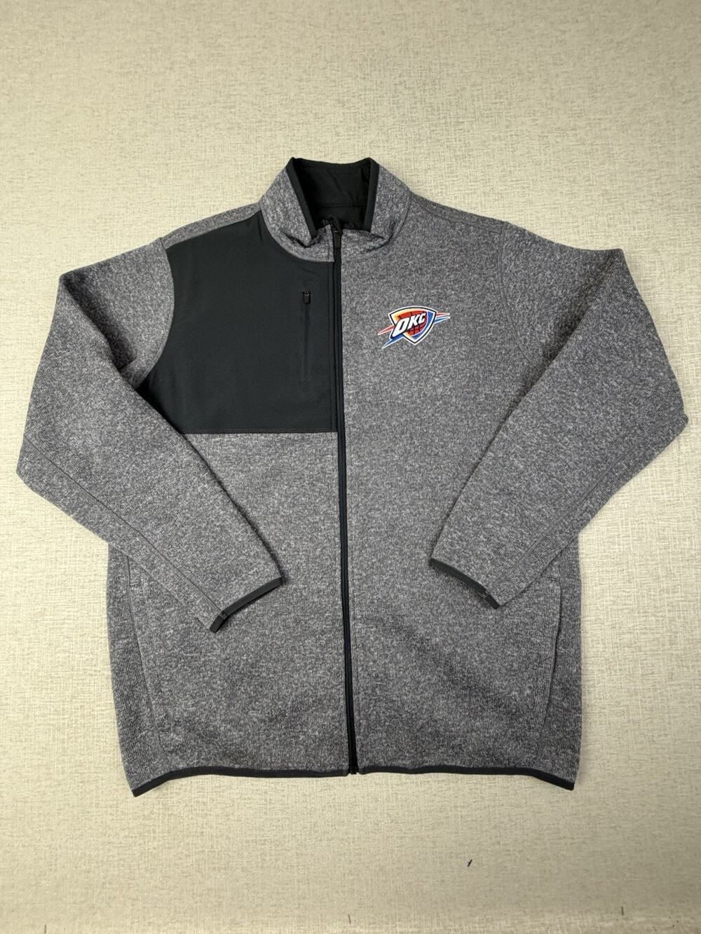Antigua Oklahoma City Thunder Jacket Men’s XL Gray Full Zip NBA Fleece